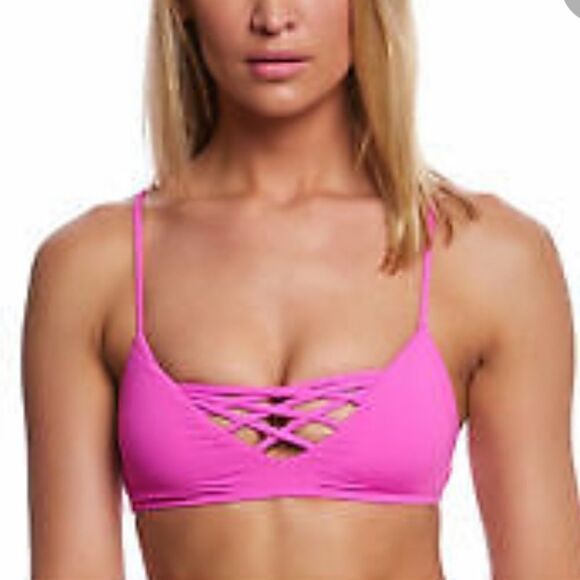 L SPACE WOMEN'S JAMIE BIKINI Pink  TOP Small - Picture 1 of 7